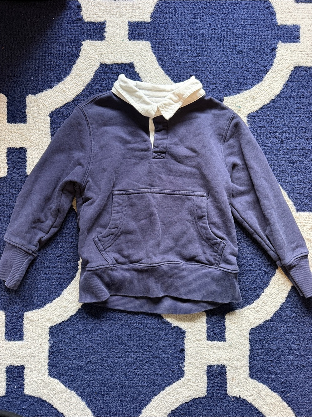 Hanna Andersson Navy Crewneck Pullover with White Mock Collar